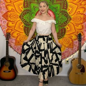 Black, white and cream skirt